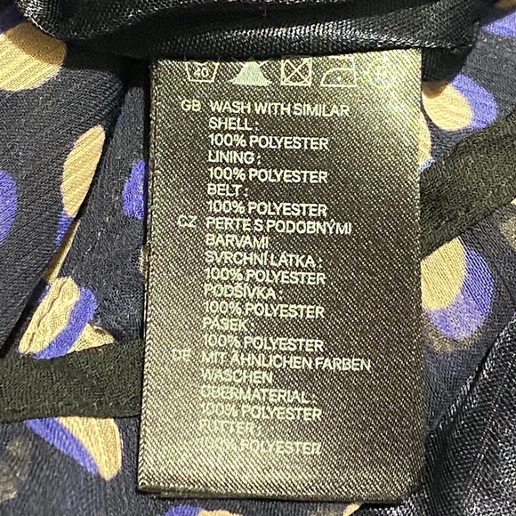 H&M Navy Black and White Dot Dress Flutter Sleeves - Picture 9 of 12